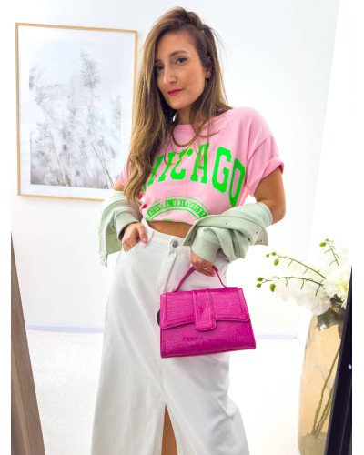 T-shirt rose Chicago