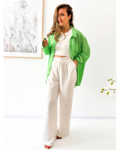 Pantalon en lin - Blanc
