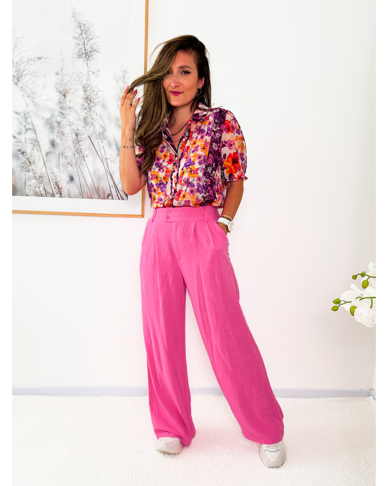 Pantalon en lin Rose