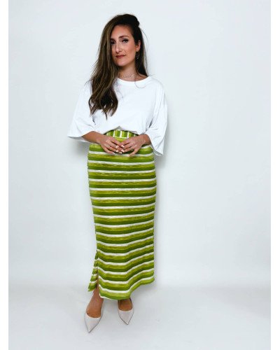 Longue jupe tube verte
