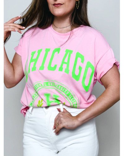 T-shirt rose Chicago