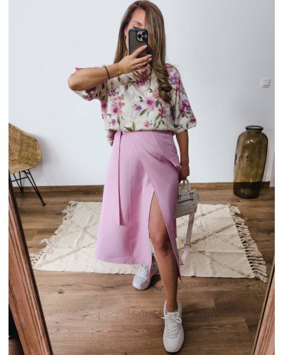 Pull fleuri manches 3/4