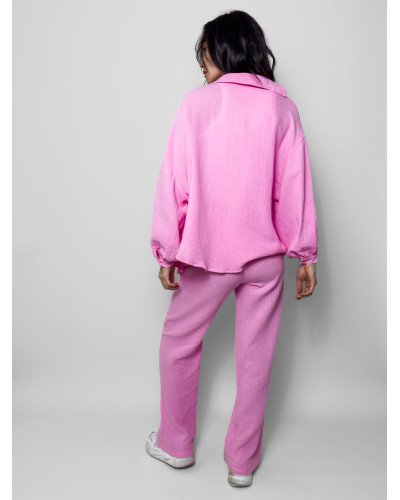 Pantalon en gaze de coton - Rose