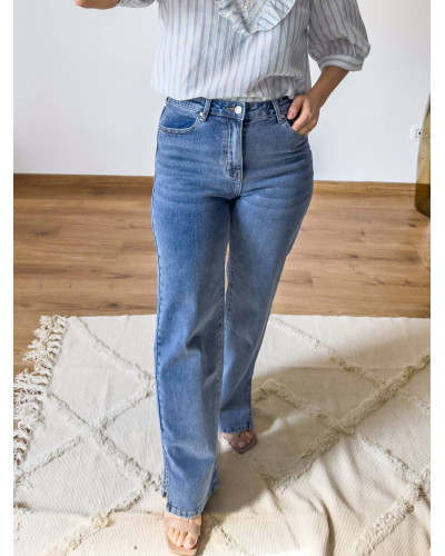 Jeans évasé avec fentes