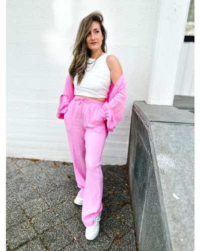 Chemise en gaze de coton - Rose